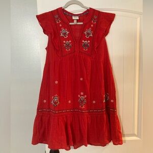 Women’s embroidered red dress